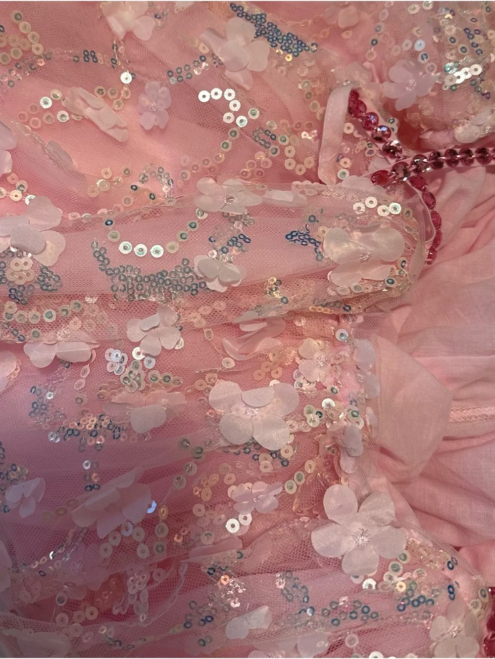 Lola and the Boys Pink Sequin Floral Dress 10